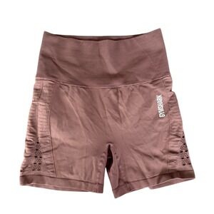 Gymshark Energy+ Seamless Shorts Mauve Pink High Waisted Eyelet Athletic Small